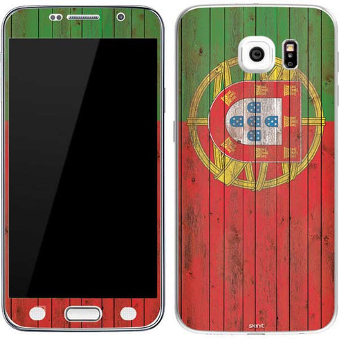 Portuguese Flag Dark Wood Galaxy S7 Skin